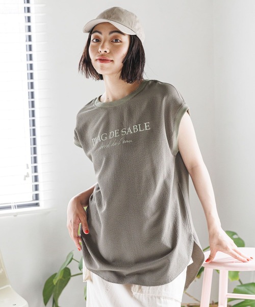 BAYFLOW（ベイフロー）の「楊柳ロゴＴ（Tシャツ/カットソー・レディース・テラコッタ/ブラック/カーキ/オフホワイト・FREE）」の22枚目の写真