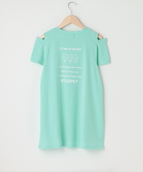 by LOVEiT（バイラビット）の「肩見せアイスバーワンピース（ワンピース・キッズ・ブラック/エメラルド/ホワイト/ラベンダー・120cm/140cm/150cm/160cm/130cm）」の14枚目の写真