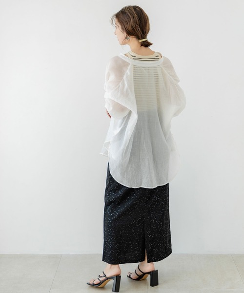 rectangle(レクタングル)の「バンドカラーシアーシャツ(シャツ/ブラウス・レディース・オフホワイト・FREE)」の14枚目の写真