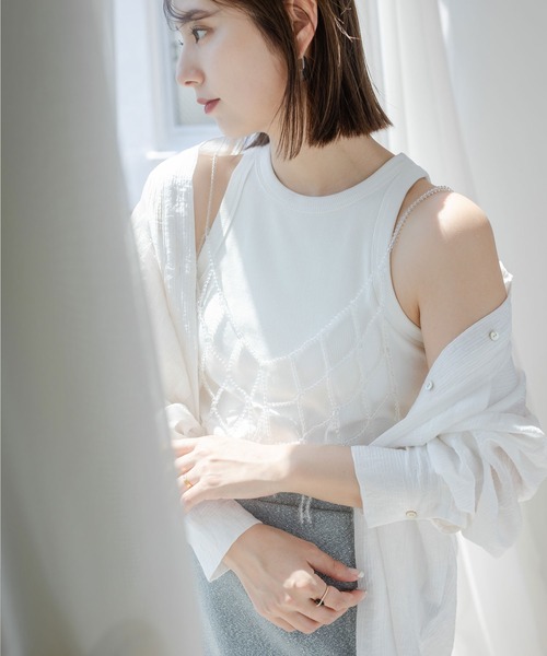 rectangle(レクタングル)の「バンドカラーシアーシャツ(シャツ/ブラウス・レディース・オフホワイト・FREE)」の15枚目の写真