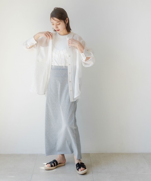 rectangle(レクタングル)の「バンドカラーシアーシャツ(シャツ/ブラウス・レディース・オフホワイト・FREE)」の16枚目の写真