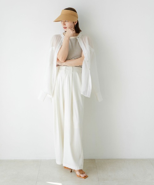 rectangle(レクタングル)の「バンドカラーシアーシャツ(シャツ/ブラウス・レディース・オフホワイト・FREE)」の22枚目の写真