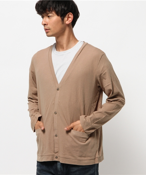 OUTLET(アウトレット)の「【Ciaopanic】32/-弱撚天竺V/Nカーディガン(カーディガン/ボレロ・メンズ・ブラウン・MEDIUM/LARGE)」の1枚目の写真