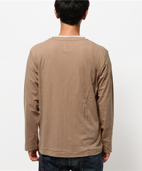 OUTLET(アウトレット)の「【Ciaopanic】32/-弱撚天竺V/Nカーディガン(カーディガン/ボレロ・メンズ・ブラウン・MEDIUM/LARGE)」の4枚目の写真