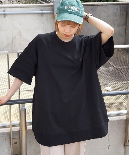 tiptop(ティップトップ)の「ラグランロゴBIGプルオーバー(Tシャツ/カットソー・レディース・A/パープル/アイボリー/ブラック/グレー・FREE)」の12枚目の写真