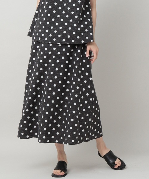 Y’s フレアスカート ホワイト・グレー ドット柄 Y's フレアスカート ホワイト・グレー ドット柄 Y's フレア