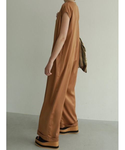 AMAIL(アマイル)の「Rollcake cover all(つなぎ/オールインワン・レディース・ブラック/ライトブラウン・FREE)」の7枚目の写真