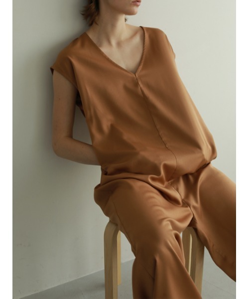 AMAIL(アマイル)の「Rollcake cover all(つなぎ/オールインワン・レディース・ブラック/ライトブラウン・FREE)」の5枚目の写真