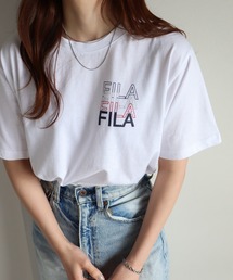 FILA 4段ロゴバックプリントTシャツ
