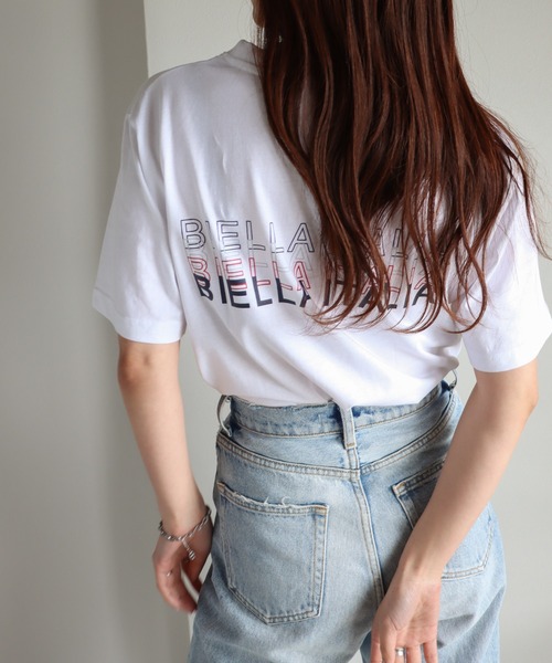 FILA(フィラ)の「FILA 4段ロゴバックプリントTシャツ(Tシャツ/カットソー・レディース・ホワイト/ネイビー/ブラック・L/M/XL)」の4枚目の写真