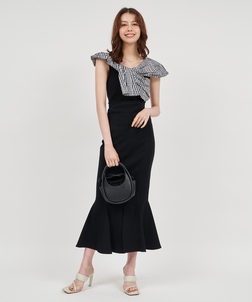 ROYAL PARTY(ロイヤルパーティー)の「リボンドッキングニットトップス(ニット/セーター・レディース・ブラック/マルチ/オフホワイト・FREE)」の9枚目の写真