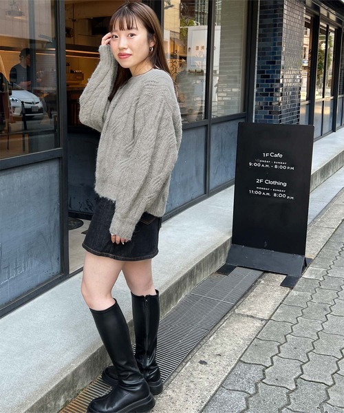 titivate（ティティベイト）の「ケーブルゆるニット（ニット/セーター・レディース・オフホワイト/ライトブルー/ライトグレー/ピンク・FREE）」の8枚目の写真