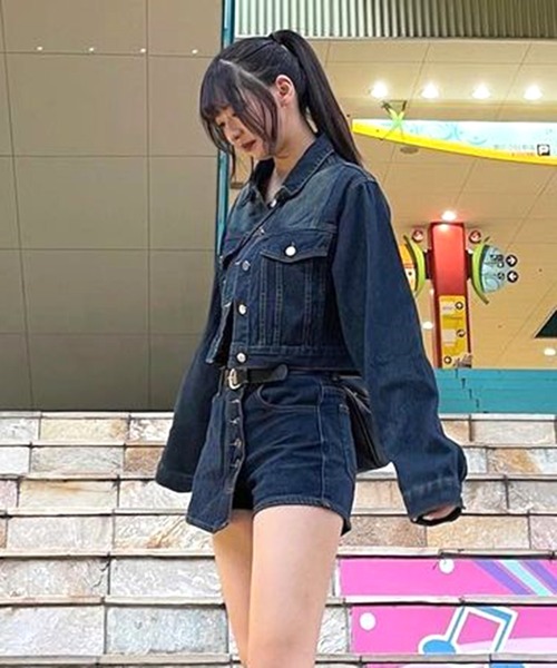 Chick(チック)の「▲Short Denim Jacket(デニムジャケット・レディース・ブルー・L/M/S)」の4枚目の写真