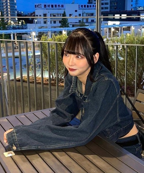 Chick(チック)の「▲Short Denim Jacket(デニムジャケット・レディース・ブルー・L/M/S)」の2枚目の写真