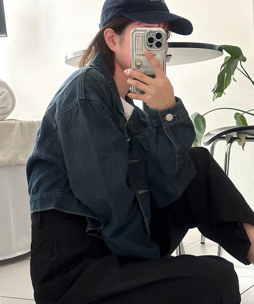 Chick(チック)の「▲Short Denim Jacket(デニムジャケット・レディース・ブルー・L/M/S)」の6枚目の写真