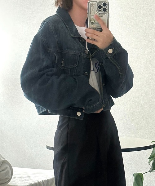 Chick(チック)の「▲Short Denim Jacket(デニムジャケット・レディース・ブルー・L/M/S)」の5枚目の写真