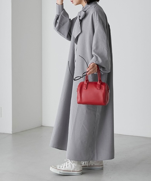 BONLECILL（ボンルシール）の「2way ボリュームスリーブ クラシカルボウタイリボンシャツワンピース（シャツワンピース・レディース・ブルー/ネイビー系/オフホワイト/ブラック系・FREE）」の13枚目の写真