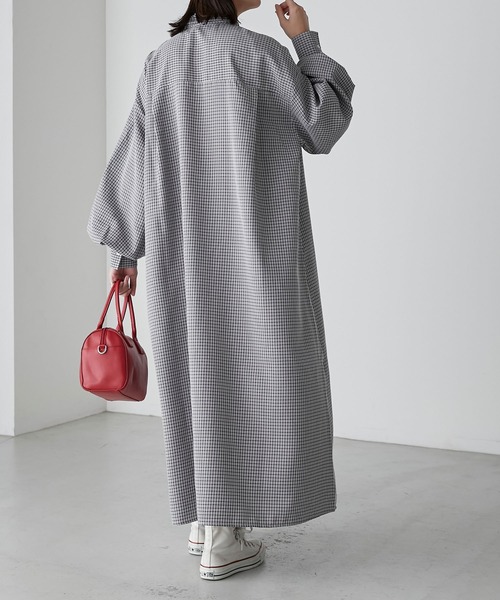 BONLECILL（ボンルシール）の「2way ボリュームスリーブ クラシカルボウタイリボンシャツワンピース（シャツワンピース・レディース・ブルー/ネイビー系/オフホワイト/ブラック系・FREE）」の14枚目の写真