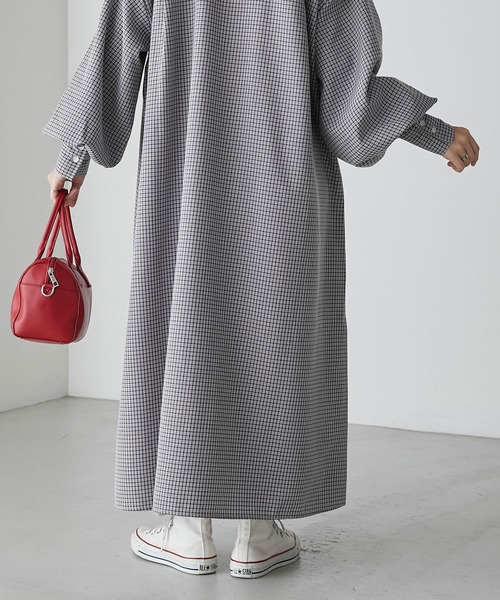 BONLECILL（ボンルシール）の「2way ボリュームスリーブ クラシカルボウタイリボンシャツワンピース（シャツワンピース・レディース・ブルー/ネイビー系/オフホワイト/ブラック系・FREE）」の18枚目の写真