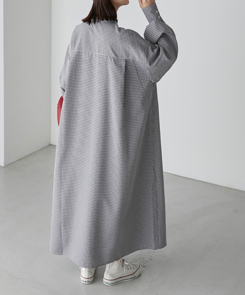 BONLECILL（ボンルシール）の「2way ボリュームスリーブ クラシカルボウタイリボンシャツワンピース（シャツワンピース・レディース・ブルー/ネイビー系/オフホワイト/ブラック系・FREE）」の19枚目の写真