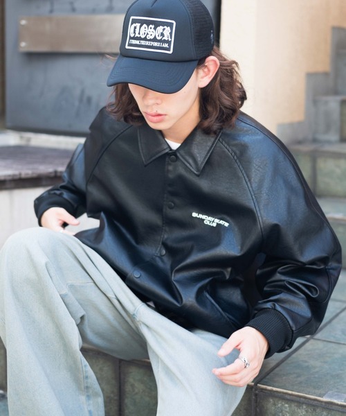 WEGO（ウィゴー）の「WEGO/フェイクレザーワッペンブルゾン（ブルゾン