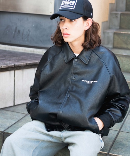 WEGO(ウィゴー)の「WEGO/フェイクレザーワッペンブルゾン(ブルゾン・メンズ・ブラック・FREE)」の12枚目の写真