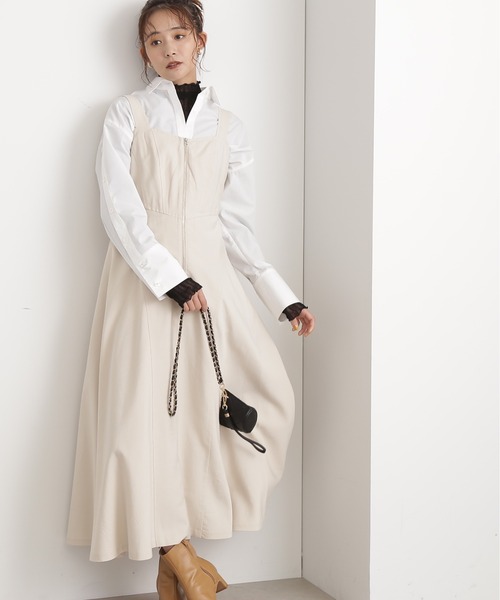 N.（N. Natural Beauty Basic）（エヌエヌナチュラルビューティーベーシック）の「◆コルセット風ジャンパースカート（ジャンパースカート・レディース・ベージュ/カーキ・MEDIUM）」の18枚目の写真