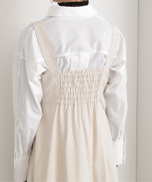 N.（N. Natural Beauty Basic）（エヌエヌナチュラルビューティーベーシック）の「◆コルセット風ジャンパースカート（ジャンパースカート・レディース・ベージュ/カーキ・MEDIUM）」の4枚目の写真