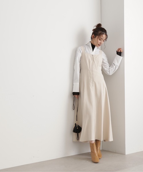 N.（N. Natural Beauty Basic）（エヌエヌナチュラルビューティーベーシック）の「◆コルセット風ジャンパースカート（ジャンパースカート・レディース・ベージュ/カーキ・MEDIUM）」の9枚目の写真