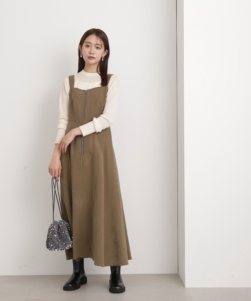 N.（N. Natural Beauty Basic）（エヌエヌナチュラルビューティーベーシック）の「◆コルセット風ジャンパースカート（ジャンパースカート・レディース・ベージュ/カーキ・MEDIUM）」の10枚目の写真