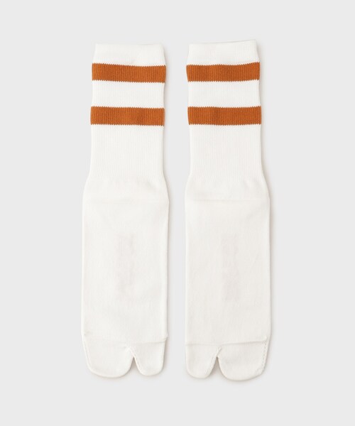 TAKEO KIKUCHI（タケオキクチ）の「【NAPRON】 BORDER HANPU TABI SOX（ソックス/靴下・メンズ・ブラック/グリーン/ブラウン系/レッド系1・00）」の3枚目の写真