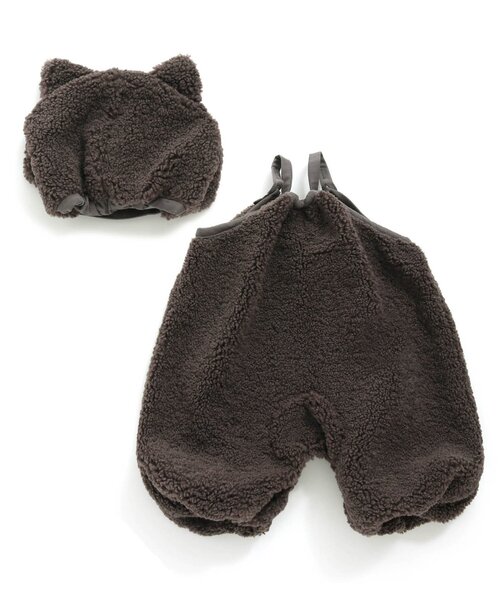 セール】premier ボアベビーサロペット&アニマル帽子セット