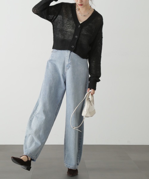 FREE'S MART（フリーズマート）の「◆シアーモヘアライクショート丈カーディガン（カーディガン/ボレロ・レディース・ピンク/ホワイト/ブラック・FREE）」の21枚目の写真