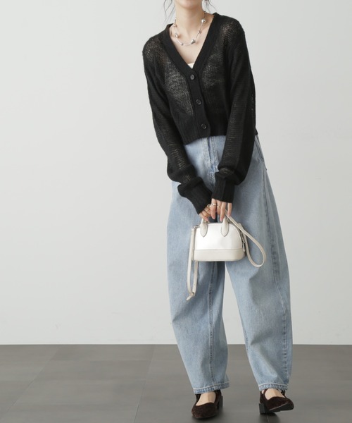 FREE'S MART（フリーズマート）の「◆シアーモヘアライクショート丈カーディガン（カーディガン/ボレロ・レディース・ピンク/ホワイト/ブラック・FREE）」の22枚目の写真