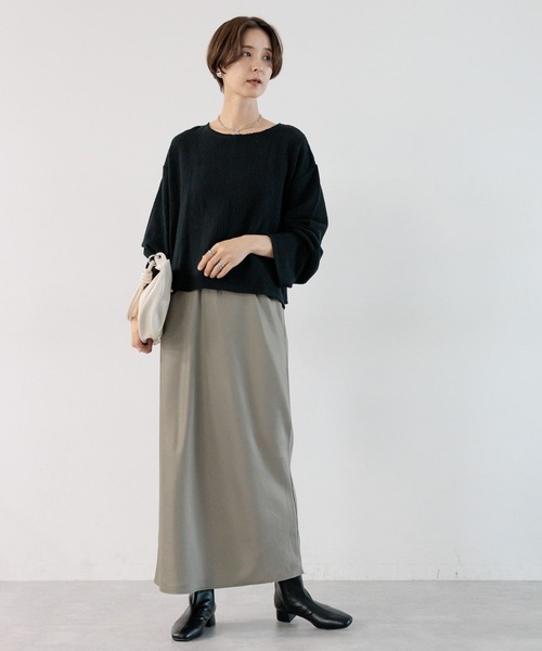 LEPSIM(レプシィム)の「クロップド長袖プルオーバー 908511(Tシャツ/カットソー・レディース・オレンジ/ライトグリーン/ブラック/アイボリー・FREE)」の13枚目の写真