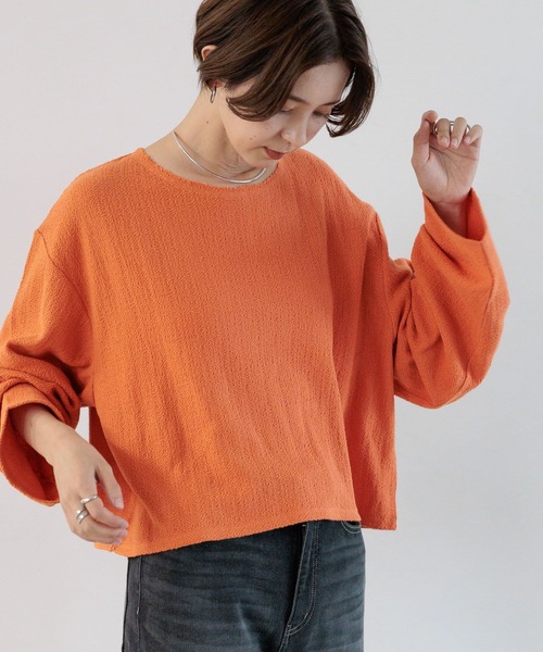 LEPSIM(レプシィム)の「クロップド長袖プルオーバー 908511(Tシャツ/カットソー・レディース・オレンジ/ライトグリーン/ブラック/アイボリー・FREE)」の17枚目の写真