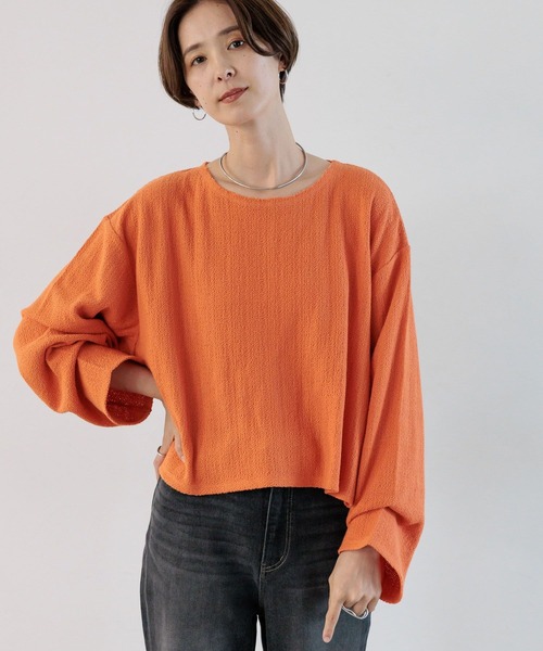LEPSIM(レプシィム)の「クロップド長袖プルオーバー 908511(Tシャツ/カットソー・レディース・オレンジ/ライトグリーン/ブラック/アイボリー・FREE)」の18枚目の写真