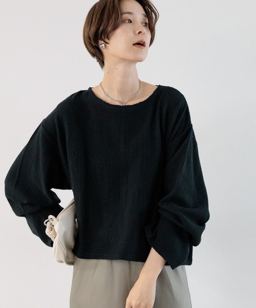 LEPSIM(レプシィム)の「クロップド長袖プルオーバー 908511(Tシャツ/カットソー・レディース・オレンジ/ライトグリーン/ブラック/アイボリー・FREE)」の12枚目の写真