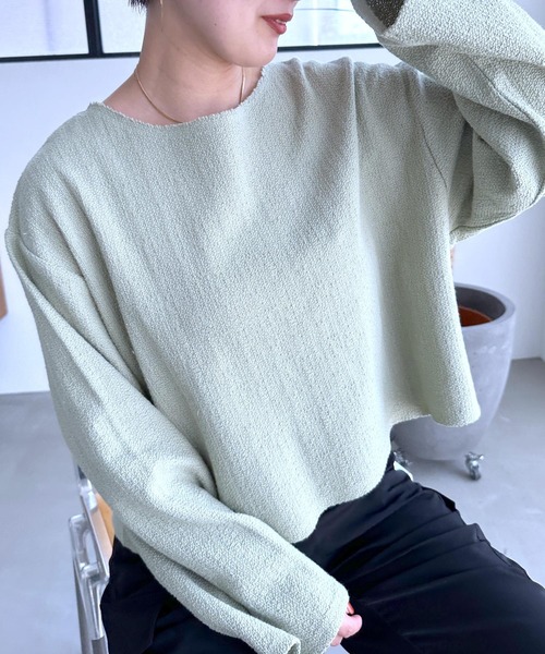 LEPSIM(レプシィム)の「クロップド長袖プルオーバー 908511(Tシャツ/カットソー・レディース・オレンジ/ライトグリーン/ブラック/アイボリー・FREE)」の21枚目の写真