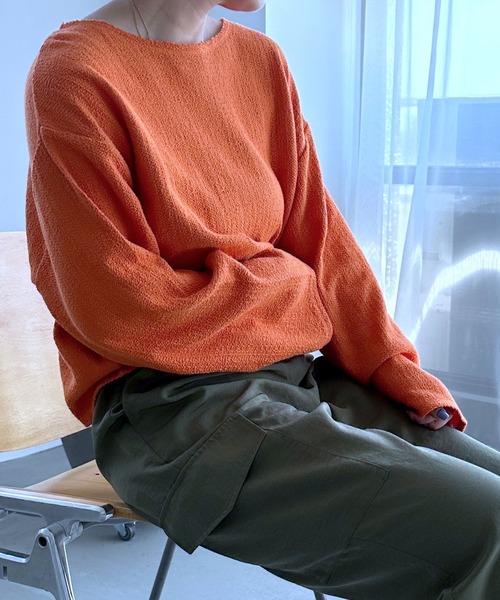 LEPSIM(レプシィム)の「クロップド長袖プルオーバー 908511(Tシャツ/カットソー・レディース・オレンジ/ライトグリーン/ブラック/アイボリー・FREE)」の16枚目の写真