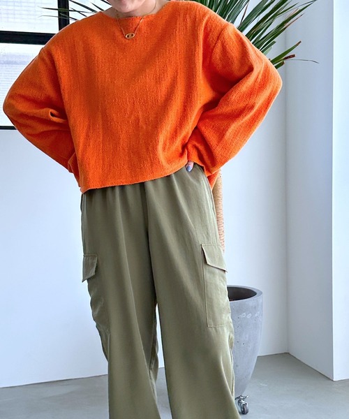LEPSIM(レプシィム)の「クロップド長袖プルオーバー 908511(Tシャツ/カットソー・レディース・オレンジ/ライトグリーン/ブラック/アイボリー・FREE)」の15枚目の写真