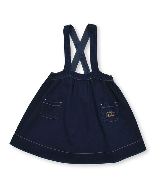 Noeil aime BeBe(ノイユエイムベベ)の「ニットデニムジャンパースカート(80~130cm)(ジャンパースカート・キッズ・ネイビー/ベージュ・110cm/120cm/90cm/100cm/130cm)」の13枚目の写真