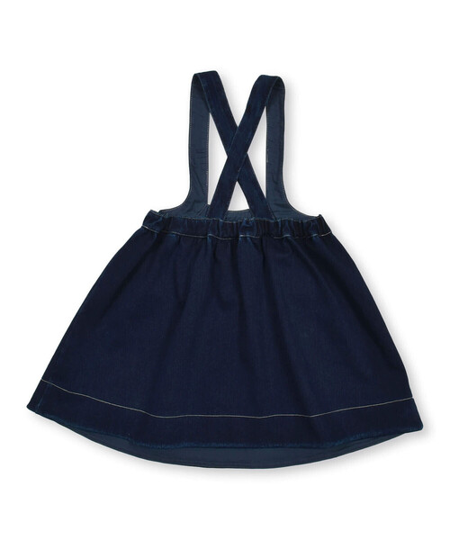Noeil aime BeBe(ノイユエイムベベ)の「ニットデニムジャンパースカート(80~130cm)(ジャンパースカート・キッズ・ネイビー/ベージュ・110cm/120cm/90cm/100cm/130cm)」の14枚目の写真