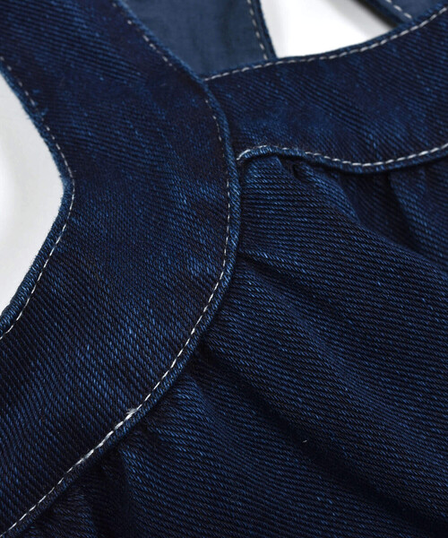 Noeil aime BeBe(ノイユエイムベベ)の「ニットデニムジャンパースカート(80~130cm)(ジャンパースカート・キッズ・ネイビー/ベージュ・110cm/120cm/90cm/100cm/130cm)」の16枚目の写真