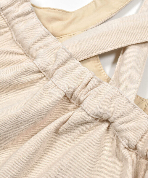 Noeil aime BeBe(ノイユエイムベベ)の「ニットデニムジャンパースカート(80~130cm)(ジャンパースカート・キッズ・ネイビー/ベージュ・110cm/120cm/90cm/100cm/130cm)」の6枚目の写真