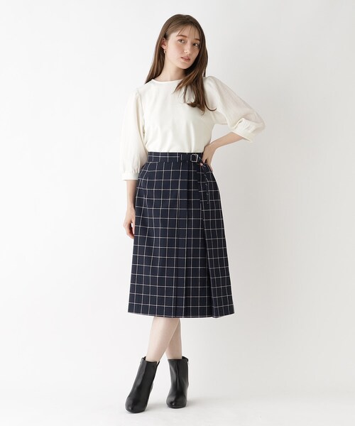 index(インデックス)の「◆異素材ボリュームスリーブトップス/シアー【洗濯機洗い可】(Tシャツ/カットソー・レディース・オフホワイト/ライトグレー/ライトグリーン/チャコールグレー/ブラック・42/38/40/36)」の8枚目の写真