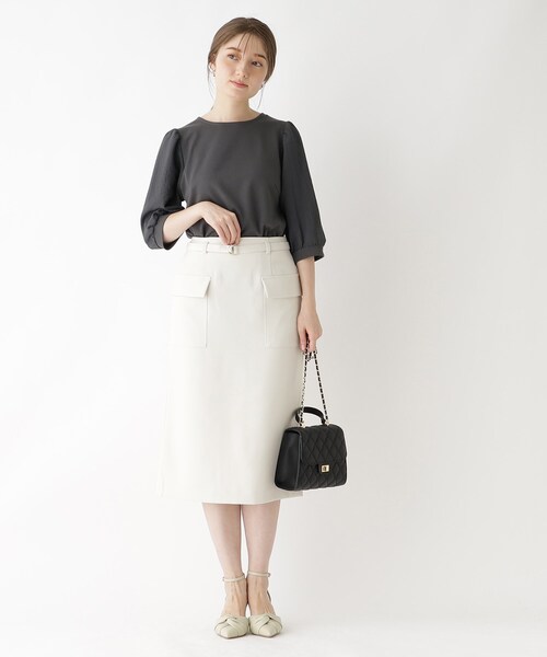 index(インデックス)の「◆異素材ボリュームスリーブトップス/シアー【洗濯機洗い可】(Tシャツ/カットソー・レディース・オフホワイト/ライトグレー/ライトグリーン/チャコールグレー/ブラック・42/38/40/36)」の21枚目の写真