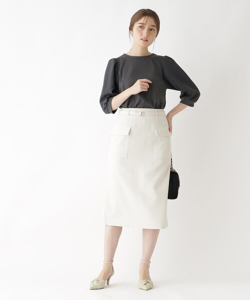 index(インデックス)の「◆異素材ボリュームスリーブトップス/シアー【洗濯機洗い可】(Tシャツ/カットソー・レディース・オフホワイト/ライトグレー/ライトグリーン/チャコールグレー/ブラック・42/38/40/36)」の22枚目の写真