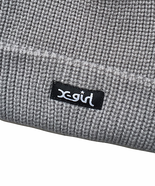 X-girl Stages(エックスガールステージス)の「BASIC KNIT CAP(ニットキャップ/ビーニー・キッズ・アッシュ・ONE SIZE)」の2枚目の写真