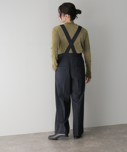 SLOBE IENA(スローブイエナ)の「シアーフロッキークルーネックロンTEE(Tシャツ/カットソー・レディース・カーキ/ネイビー・FREE)」の13枚目の写真